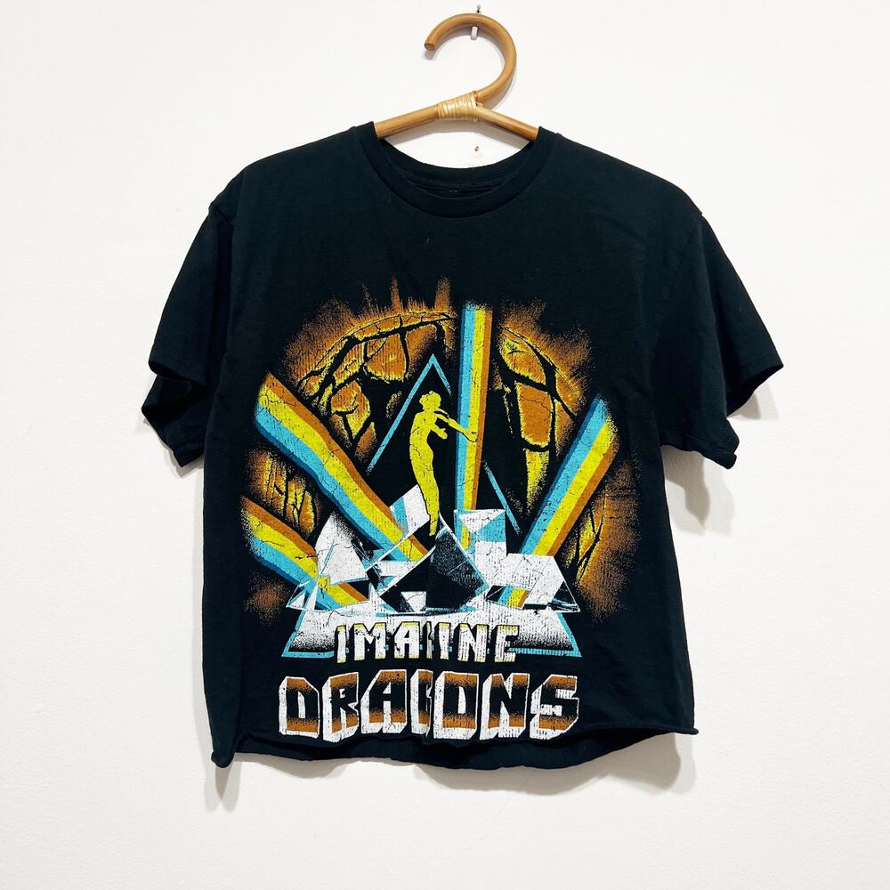 Imagine Dragons black cropped t-shirt size medium